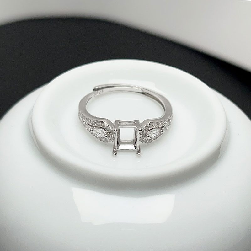 Supplier Wedding - Solide 925 Silber Ring Einstellung 4*5mm